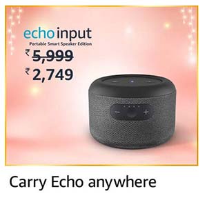 Echo Input Portable Smart Speaker Edition Just ₹2749 + HDFC Bank Discount - Great Indian Festival