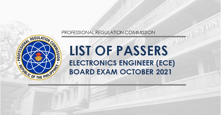 October 2021 Electronics Engineer board exam list of passers