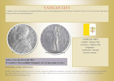 Vatican City City 10 Lire @ 140 /-