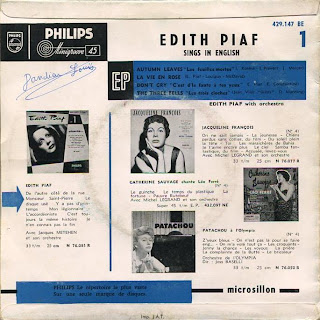 Edith Piaf - Sings in English - France - 1956 - Back