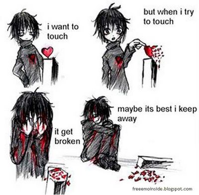black and white emo hearts. heart break quotes. heart