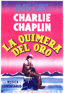 LA QUIMERA EL ORO. Argentina reposición 1950s: 75 x 100 cms. LA QUIMERA DEL ORO. The Gold Rush. 1925. Estados Unidos. Dirección: Charles Chaplin. Reparto: Charles Chaplin, Mack Swain, Georgia Hale, Tom Murray, Malcom Waite, Henry Bergman, Betty Morrisey.