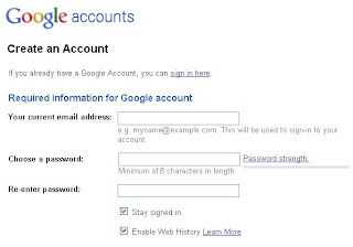 akun dan password gmail