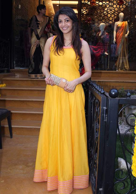 Kajal Agarwal in Yellow Salwar Kameez