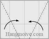 Bước 6: Gấp chéo hai cạnh giấy vào trong.