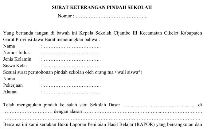 Sekian contoh surat keterangan pindah sekolah pada kesempatan kali ini yang dapat admin ba Contoh Surat Keterangan Pindah Sekolah Smp