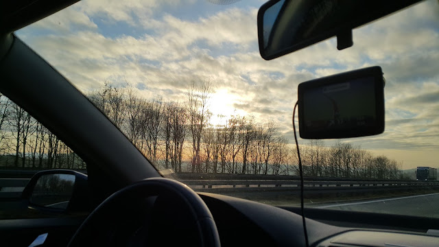 Sunset on Autobahn 