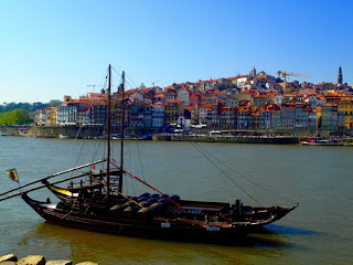 Port Wine Boat Ribeira Old Town Porto Portugal