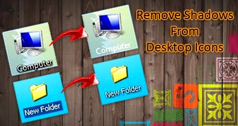 remove shadows from desktop icons