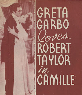 CAMILLE. Folleto anuncio: 15 x 17 cms. Estados Unidos. MARGARITA GAUTIER. Camille. 1936. Estados Unidos. Dirección: George Cukor. Reparto: Greta Garbo, Robert Taylor, Lionel Barrymore, Elizabeth Allan, Jessie Ralph, Henry Daniell, Lenore Ulric, Laura Hope Crews.