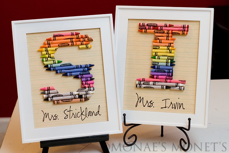 White frame crayon teacher gift blog