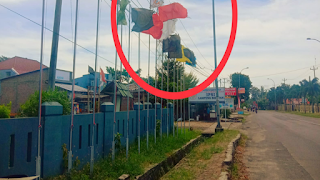 Bendera Merah Putih Miris di Kibarkan Dalam Keadaan Tak Terawat