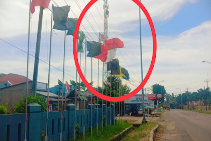 Bendera Merah Putih Miris di Kibarkan Dalam Keadaan Tak Terawat