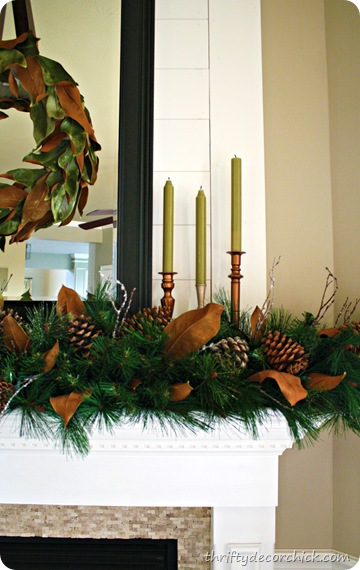 magnolia Christmas mantel 