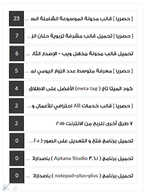 اضافة أداة التدوينات التى تحتوى على أكثر التعليقات