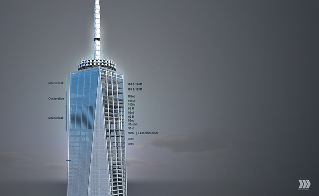 Structure rendering of One World Trade Center by Skidmore, Owings & Merrill LLP (SOM) 