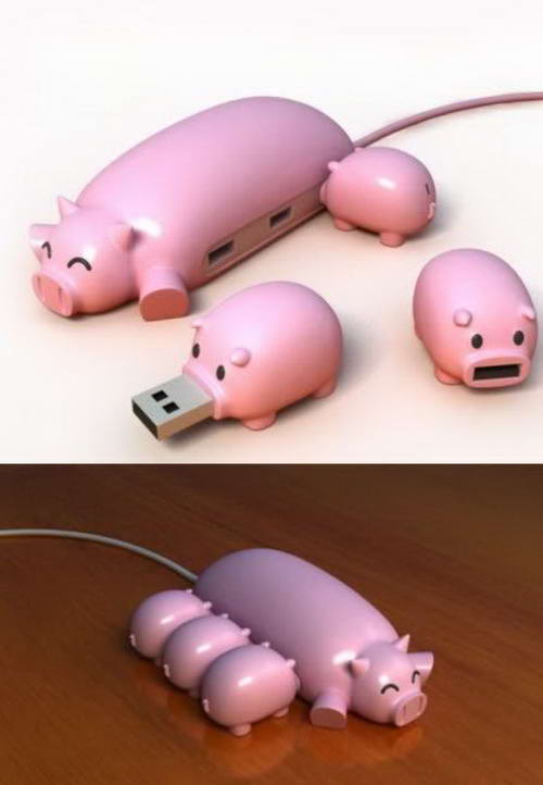 USB Hub Bentuk Babi