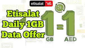Etisalat daily 1GB data pack for prepaid Customers