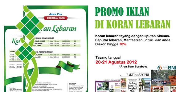 Promo Iklan di Koran Lebaran Jawa Pos ~ Jawa Pos Koran 