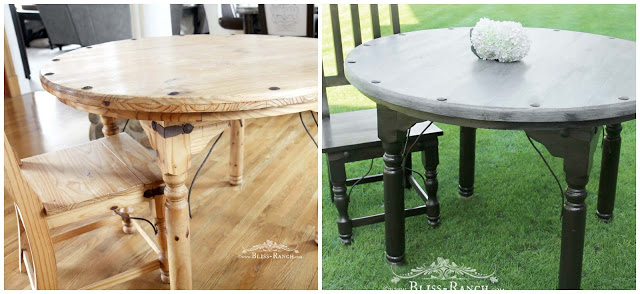 Pine Kitchen Table Before After, Bliss-Ranch.com