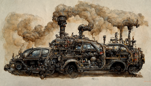 Illustration of Cars from Dieselpunk World