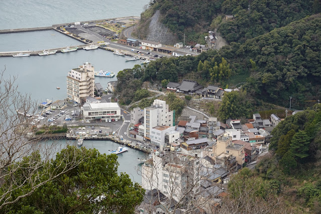 島根県松江市美保関町美保関 馬着山山頂の眺望 美保関漁港