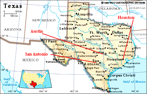 Map Of Texas With Cities