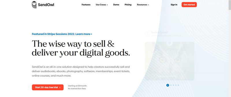 SendOwl platform for selling digital products