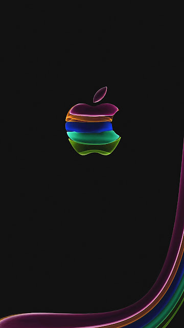 Apple Glass Logo Dark 4k