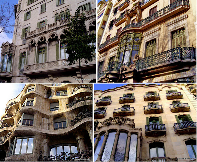 Fachadas modernistas no Bairro do Eixample, em Barcelona