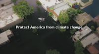 Two new ads from the Partnership for Responsible Growth aim to reach President Trump and members of Congress with reminders about climate change. One shows a man fishing with his son in what turns out to be a flooded street. (Credit: Partnership for Responsible Growth) Click to Enlarge.