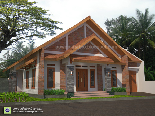 bowo prihatno partners Desain Rumah  Tropis 1 Lantai 