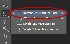 Select the Rectangular Marquee Tool.