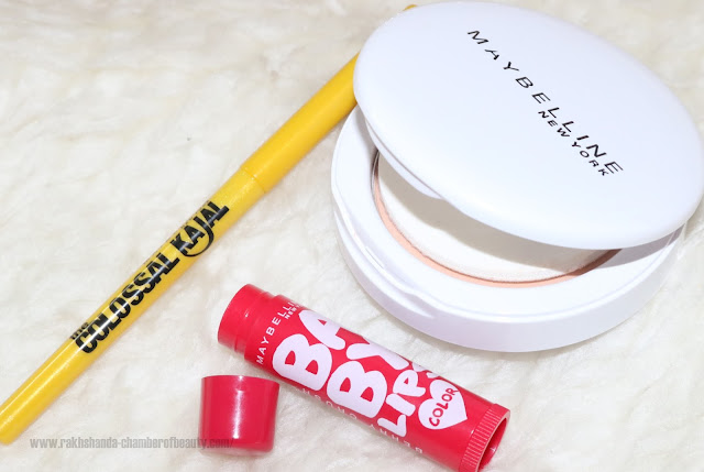 baby lips, Colossal kajal, Indian beauty blogger, Maybelline NY, Maybelline White Superfresh Whitening+Perfecting compact, #StaySummerFresh, Maybelline NY Summer Essentials kit review, makeup look, FOTD, 