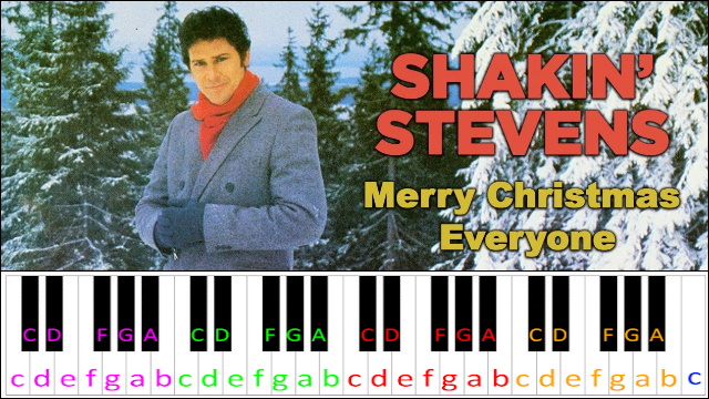 Merry Christmas Everyone by Shakin' Stevens Piano / Keyboard Easy Letter Notes for Beginners