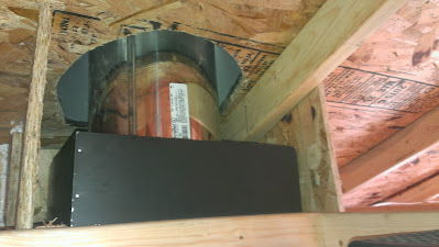 Frame around chimney hot box.