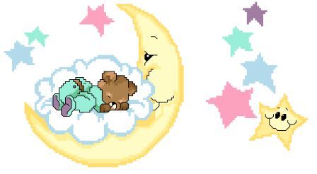Moon and stars baby blanket - Counted cross stitch ...