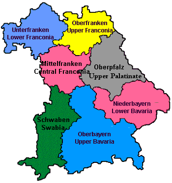 Provinz Karten Bayern