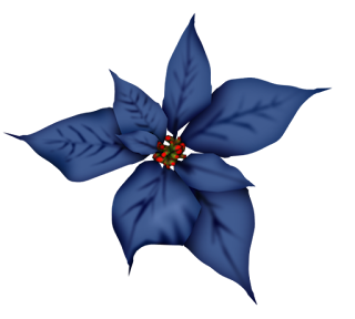 Flores del Clipart Navidad en Tonos Azules.