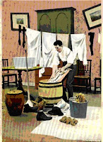 Man washing clothes