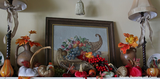 Thanksgiving Mantel-Bargain Decorating with Laurie