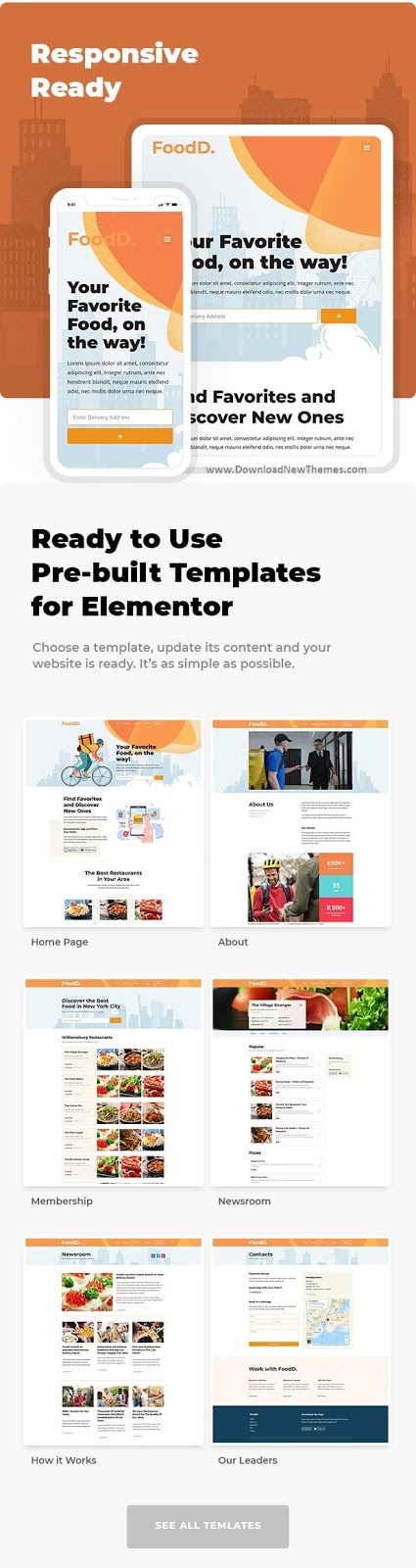 Food Delivery Elementor Template