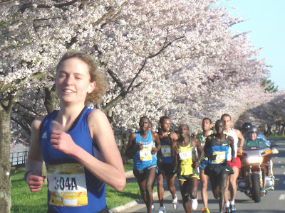 Emily in elite Women pack Cherry Blossom run. George Banker photo