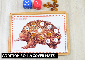 Oceania Australia Themed Math - Addition Roll and Cover Mats