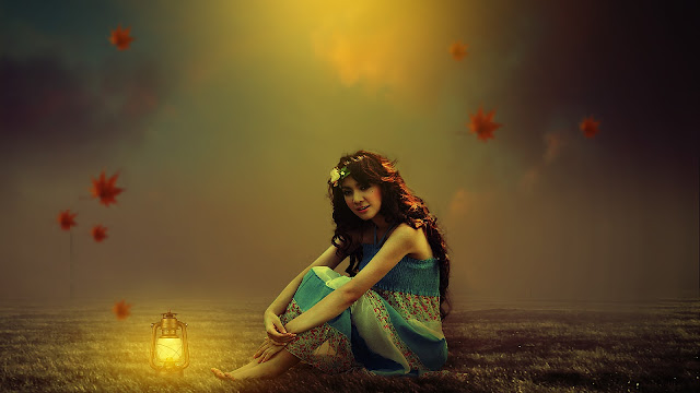 GIRL WITH LANTERN PHOTOSHOP PHOTO MANIPULATION | DESIGN WITH PRASHANT