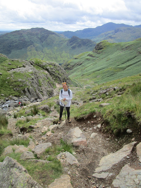 Hiking up to Stickle Tarn in the Langsdale Pikes