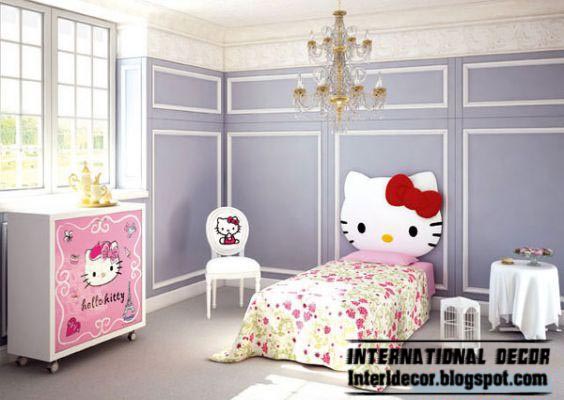 hello kitty girls bedroom themes and furniture style for modern girls room