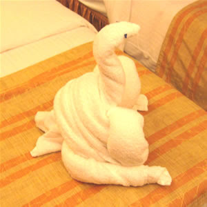 Wednesday's towel sculpture