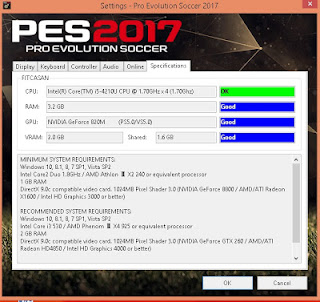 SPESIFIKASI PC PES 2017 WORK  Spesifikasi PC Untuk Pro Evolution Soccer 2017