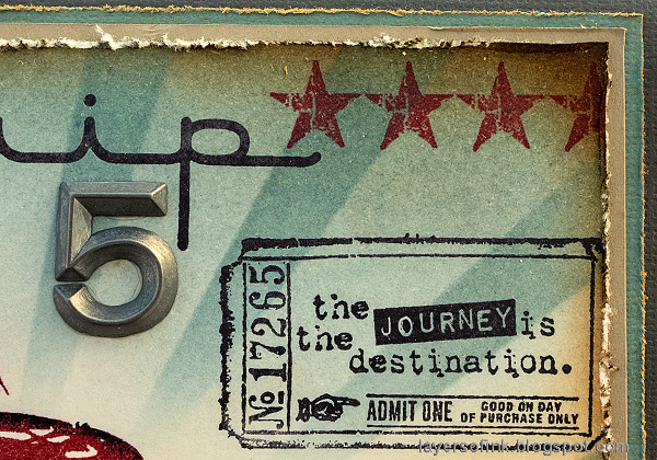 Layers of ink - Roadtrip Card Tutorial by Anna-Karin Evaldsson. Stamp with Tim Holtz Odds & Ends.